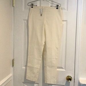 NWT ADRIENNE VITTADINI Women’s Off White Neutral Capsule Spring Cropped Pants 4